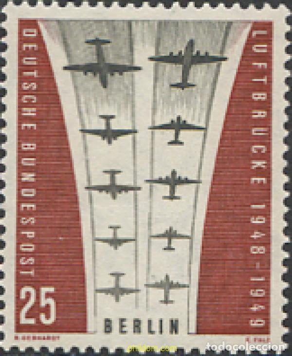 Sellos: 130989 MNH ALEMANIA. Berl&iacute;n 1959 10 ANIVERSARIO DEL PUENTE AEREO