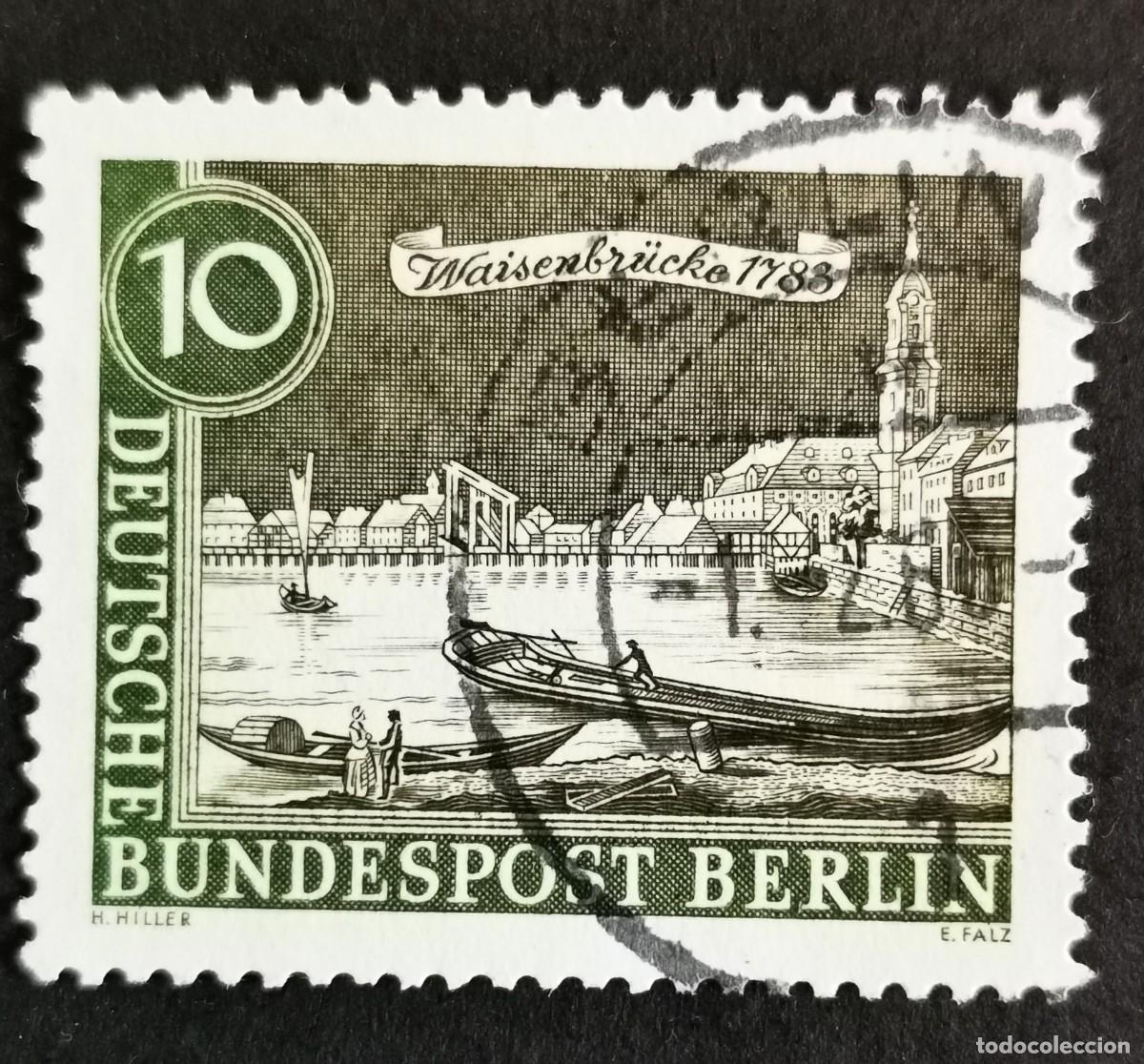 Sellos: Sello Alemania Berl&iacute;n 1962, Puente Waisenbr&uuml;cke (1783), 10 Pf Michel: DE-BE 219