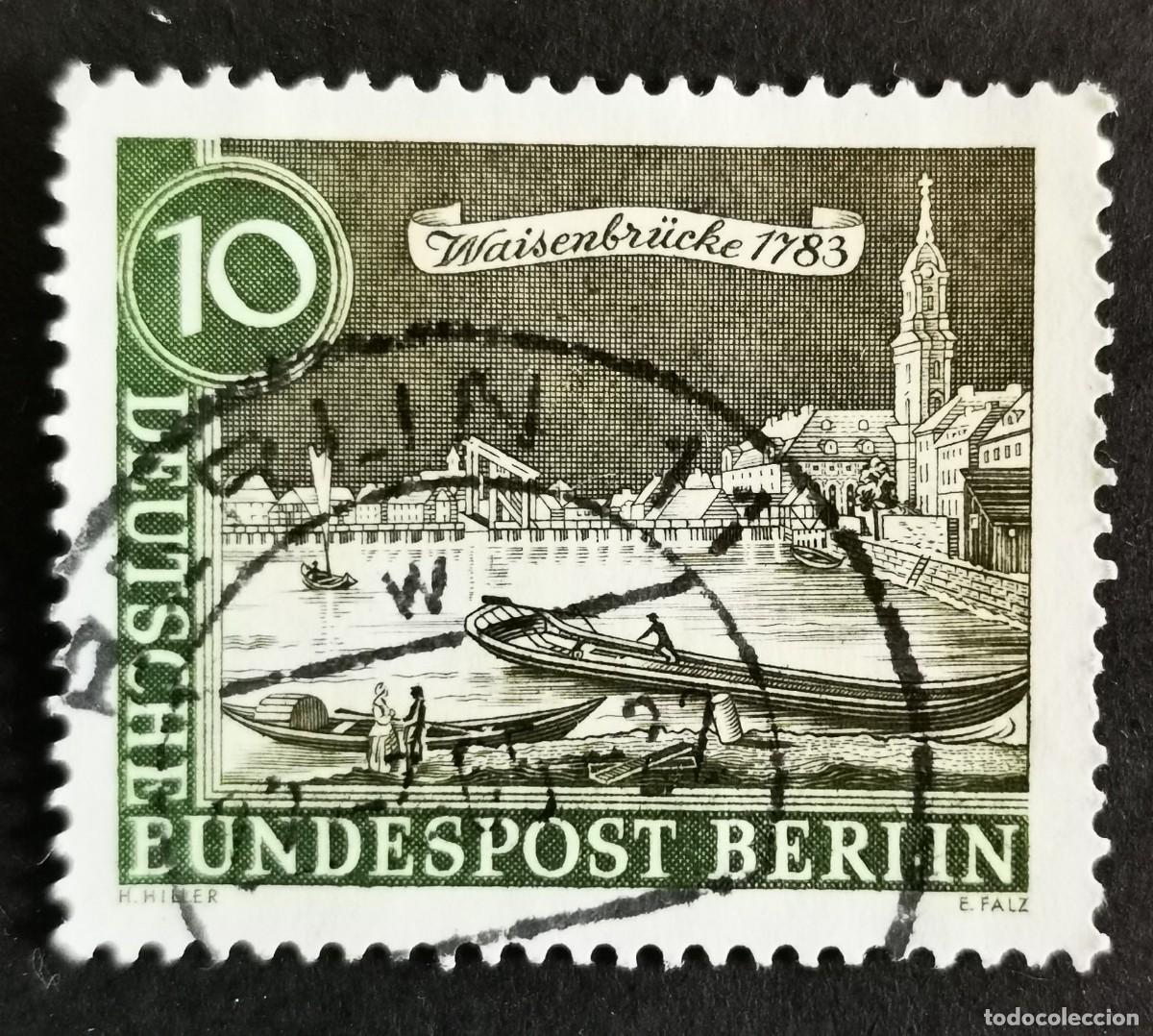 Sellos: Sello Alemania Berl&iacute;n 1962, Puente Waisenbr&uuml;cke (1783), 10 Pf Michel: DE-BE 219