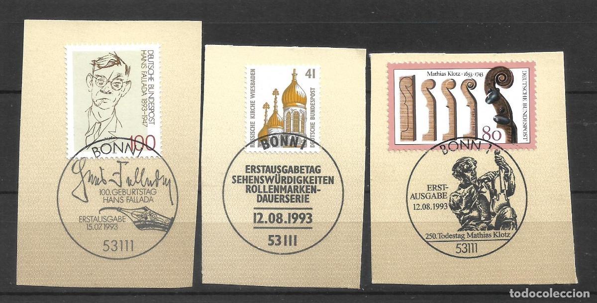 Sellos: alemania 1993 michel 1683+1687/1688 usado - 11/6