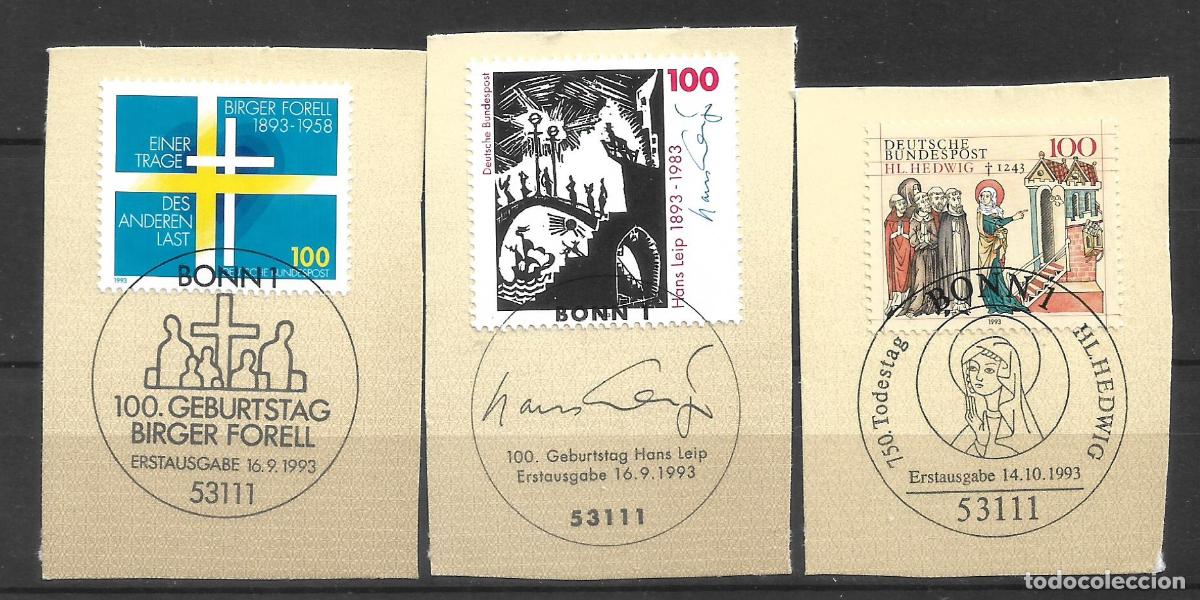 Sellos: alemania 1993 michel 1693/1694+1701 usado - 11/6