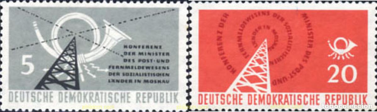 Sellos: 150521 MNH ALEMANIA DEMOCRATICA 1958 CONFERENCIA DE LOS MINISTROS DE TELECOMUNICACIONES