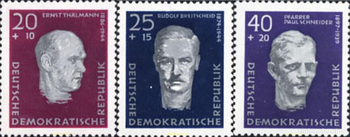 Sellos: 150515 MNH ALEMANIA DEMOCRATICA 1957 HOMENAJE A LAS VICTIMAS DEL NAZISMO
