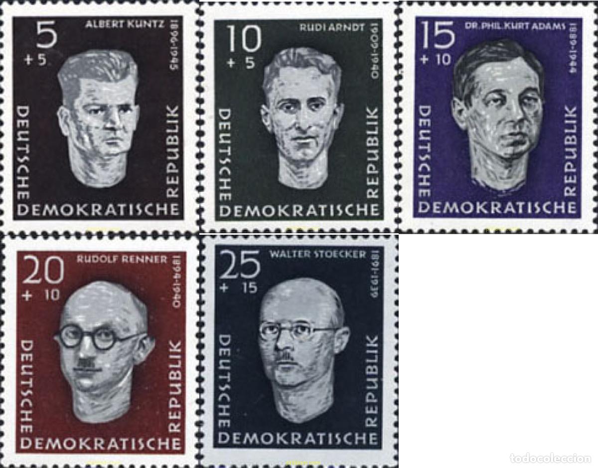 Sellos: 150527 MNH ALEMANIA DEMOCRATICA 1958 HOMENAJE A LAS VICTIMAS DEL NAZISMO