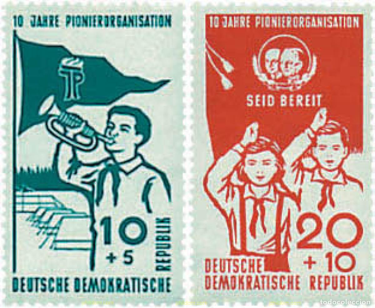 Sellos: 38622 MNH ALEMANIA DEMOCRATICA 1958 10 ANIVERSARIO DE LA ORGANIZACION DE PIONEROS