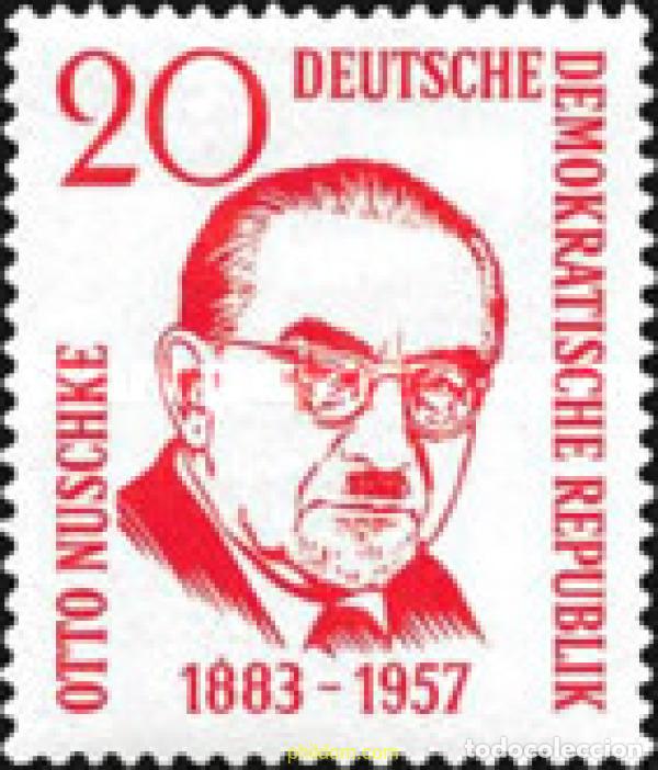 Sellos: 150537 MNH ALEMANIA DEMOCRATICA 1958 ANIVERSARIO DE LA MUERTE DE OTTO NUSCHKE