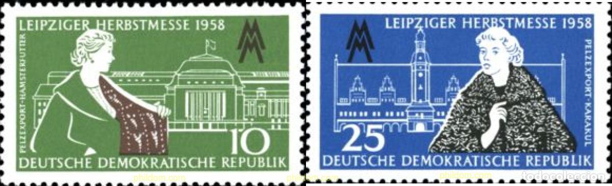 Sellos: 56156 MNH ALEMANIA DEMOCRATICA 1958 FERIA DE OTO&Ntilde;O DE LEIPZIG