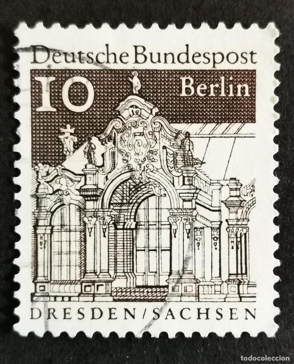 Sellos: Sello Alemania Berl&iacute;n 1967, Pabell&oacute;n mural del Zwinger de Dresde, 10 Pf Michel: DE-BE 272