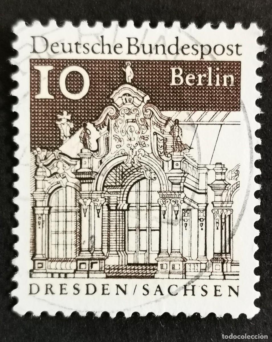 Sellos: Sello Alemania Berl&iacute;n 1967, Pabell&oacute;n mural del Zwinger de Dresde, 10 Pf Michel: DE-BE 272
