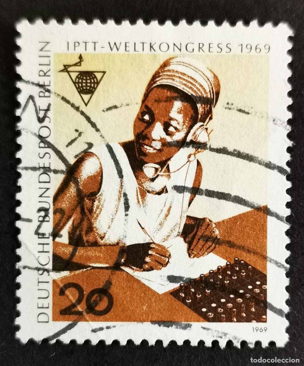 Sellos: Sello Alemania Berl&iacute;n 1969, Telefonista (&Aacute;frica), 20 Pf Michel: DE-BE 343