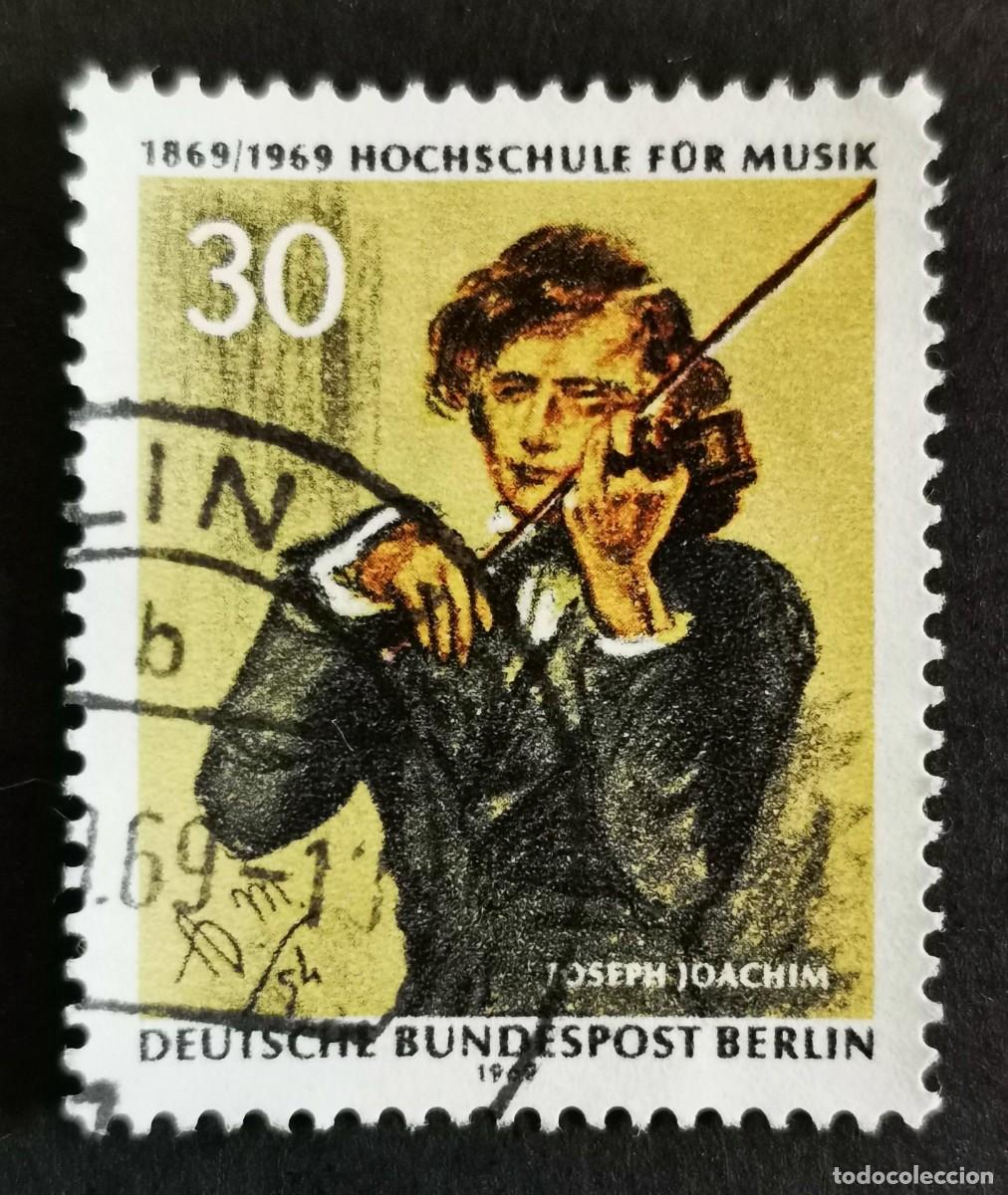 Sellos: Sello Alemania Berl&iacute;n 1969, Joseph Joachim (1831-1907), 30 Pf Michel: DE-BE 347
