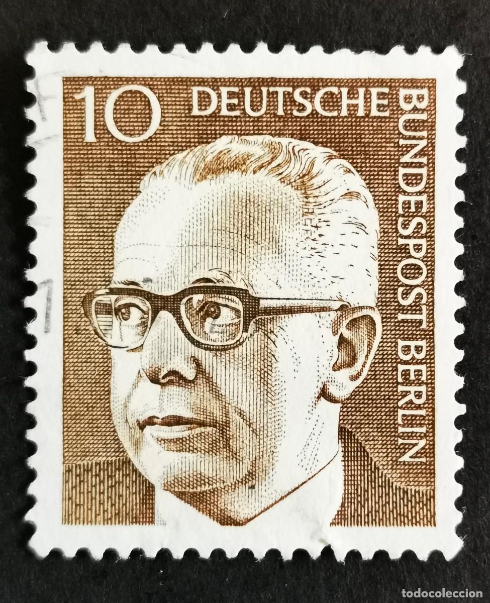 Sellos: Sello Alemania Berl&iacute;n 1970, Dr. Gustav Heinemann (1899-1976), 10 Pf Michel: DE-BE 361