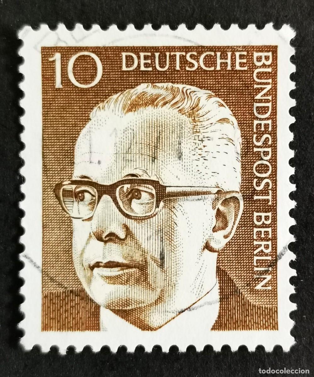 Sellos: Sello Alemania Berl&iacute;n 1970, Dr. Gustav Heinemann (1899-1976), 10 Pf Michel: DE-BE 361