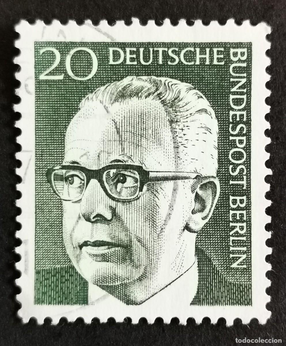 Sellos: Sello Alemania Berl&iacute;n 1970, Dr. Gustav Heinemann (1899-1976), 20 Pf Michel: DE-BE 362