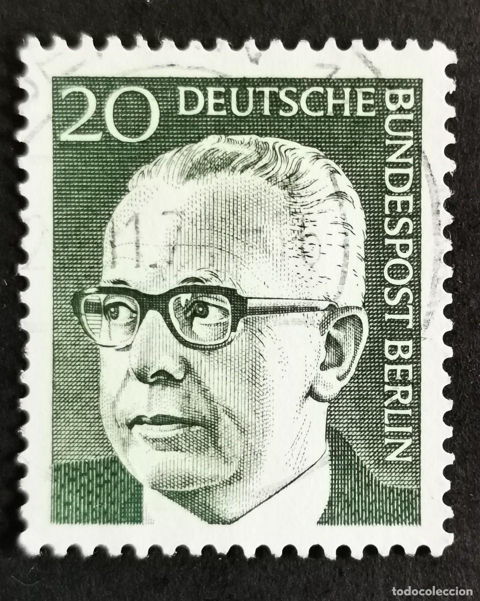 Sellos: Sello Alemania Berl&iacute;n 1970, Dr. Gustav Heinemann (1899-1976), 20 Pf Michel: DE-BE 362