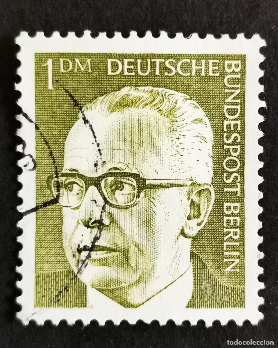 Sellos: Sello Alemania Berl&iacute;n 1970, Dr. Gustav Heinemann (1899-1976), 1 DM Michel: DE-BE 369