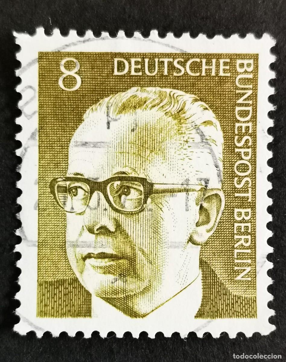 Sellos: Sello Alemania Berl&iacute;n 1971, Dr. Gustav Heinemann (1899-1976), 8 Pf. Michel: DE-BE 360