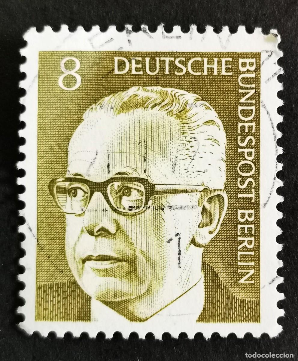 Sellos: Sello Alemania Berl&iacute;n 1971, Dr. Gustav Heinemann (1899-1976), 8 Pf. Michel: DE-BE 360