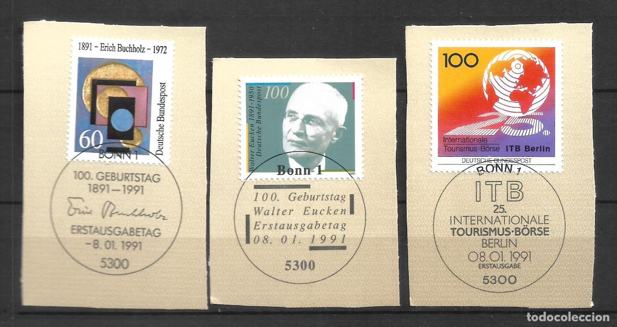 Sellos: alemania 1991 michel 1493/1495 usado - 11/9