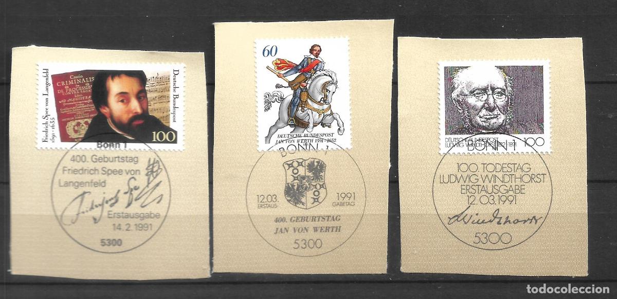 Sellos: alemania 1991 michel 1503/1504+1510 usado - 11/9