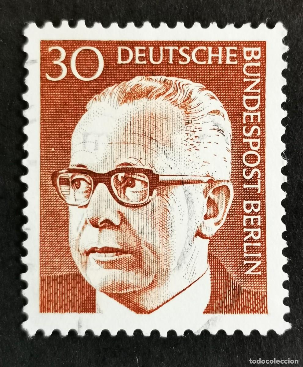 Sellos: Sello Alemania Berl&iacute;n 1971, Dr. Gustav Heinemann (1899-1976), 30 Pf. Michel: DE-BE 363