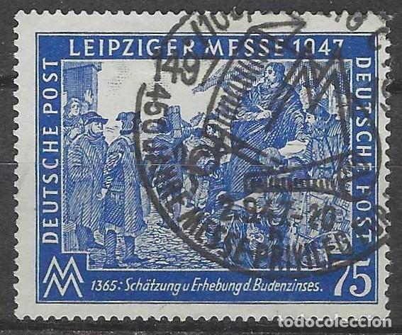 Sellos: ALEMANIA 1947 - ZONA ALIADA CONJUNTA, FERIA DE OTO&Ntilde;O DE LEIPZIG - USADO