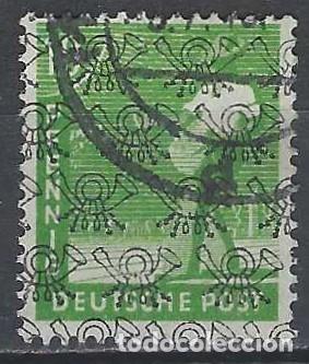 Sellos: ALEMANIA 1948 - ZONA BRIT&Aacute;NICA-AMERICANA, SOBRECARGADO CON CUERNO POSTAL - USADO