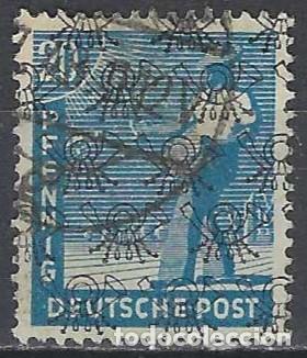 Sellos: ALEMANIA 1948 - ZONA BRIT&Aacute;NICA-AMERICANA, SOBRECARGADO CON CUERNO POSTAL - USADO