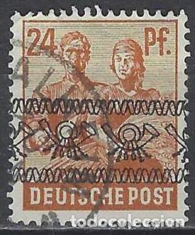 Sellos: ALEMANIA 1948 - ZONA BRIT&Aacute;NICA-AMERICANA, SOBRECARGADO CON CUERNO POSTAL - USADO