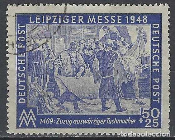 Sellos: ALEMANIA 1948 - ZONA SOVI&Eacute;TICA, FERIA DE PRIMAVERA DE LEIPZIG - USADO