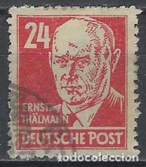Sellos: ALEMANIA 1948 - ZONA SOVI&Eacute;TICA, PERSONAJES, ERNST THALMANN - USADO