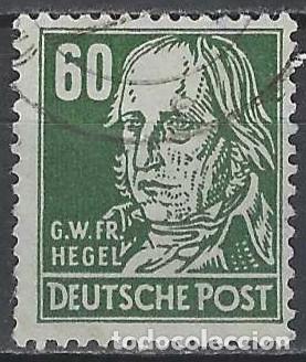 Sellos: ALEMANIA 1948 - ZONA SOVI&Eacute;TICA, PERSONAJES, AUGUST BEBEL - USADO