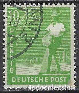 Sellos: ALEMANIA 1947 - ZONA ALIADA CONJUNTA, TRABAJO - USADO