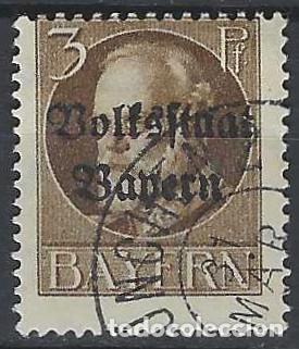 Sellos: BAVIERA 1919-20 - REY LUDWIG III, SOBRECARGADO &rdquo;VOLKSSTADT BAYERN&rdquo; - USADO