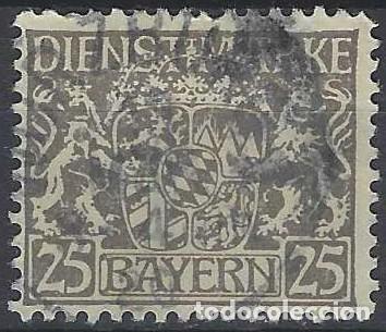 Sellos: BAVIERA 1916-20 - SERVICIO GUBERNAMENTAL, ESCUDO DE ARMAS - USADO