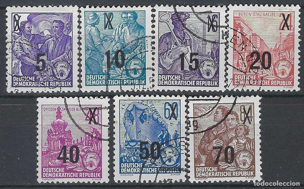 Sellos: ALEMANIA RDA/DDR 1954 - PLAN QUINQUENAL, SOBRECARGADOS, S.COMPLETA - USADOS