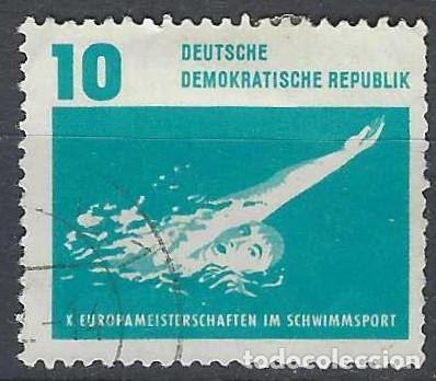Sellos: ALEMANIA RDA/DDR 1962 - DEPORTES, NATACI&Oacute;N - USADO