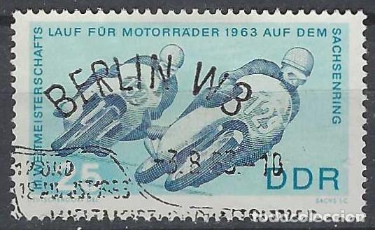 Sellos: ALEMANIA RDA/DDR 1963 - CAMPEONATO MUNDIAL DE MOTOCICLISMO - USADO
