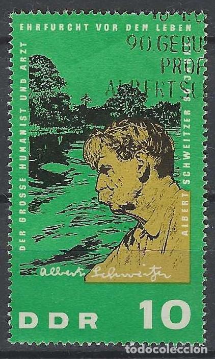 Sellos: ALEMANIA RDA/DDR 1965 - 90&ordm; ANIV. DEL NACIMIENTO DE ALBERT SCHWEITZER, NOVEL DE LA PAZ - USADO