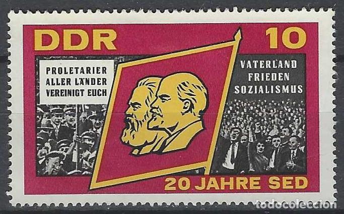 Sellos: ALEMANIA RDA/DDR 1966 - 20&ordm; ANIV. DEL PARTIDO SOCIALISTA UNITARIO - USADO