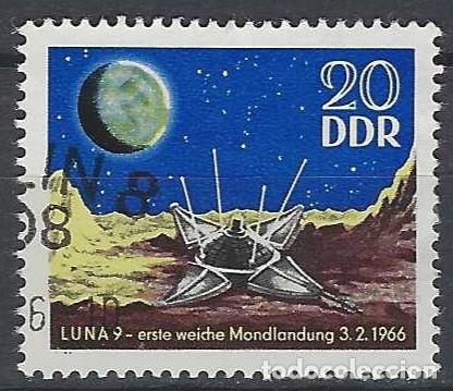 Sellos: ALEMANIA RDA/DDR 1966 - ESPACIO, &rdquo;LUNA 9&rdquo; - USADO