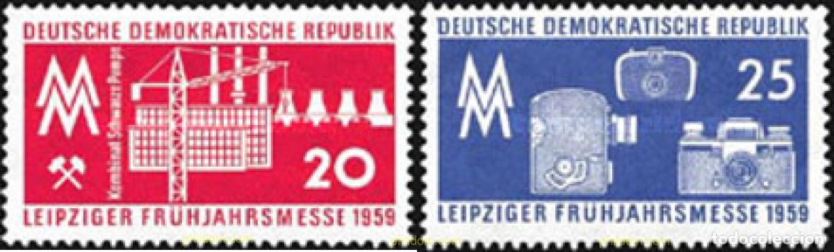 Sellos: 150543 MNH ALEMANIA DEMOCRATICA 1959 FERIA DE PRIMAVERA DE LEIPZIG