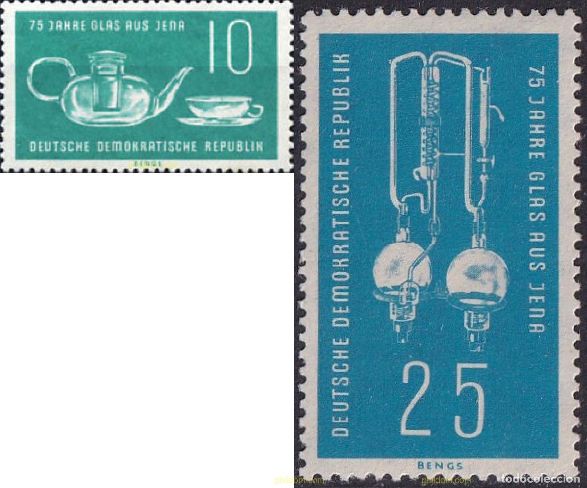 Sellos: 150550 MNH ALEMANIA DEMOCRATICA 1959 75 ANIVERSARIO DE LA CRISTALERIA DE JENA