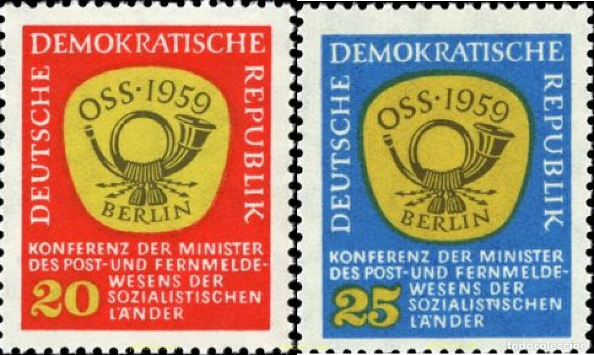 Sellos: 150546 MNH ALEMANIA DEMOCRATICA 1959 CONFERENCIA DE MINISTROS DE CORREOS SOCIALISTAS