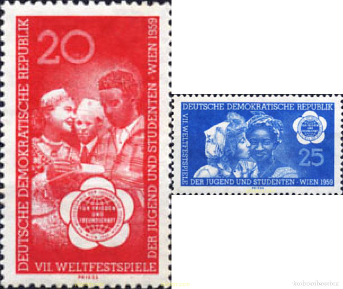 Sellos: 150548 MNH ALEMANIA DEMOCRATICA 1959 7 FESTIVAL MUNDIAL DE LA JUVENTUD Y LOS ESTUDIANTES EN VIENA