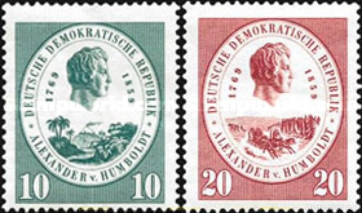 Sellos: 150545 MNH ALEMANIA DEMOCRATICA 1959 CENTENARIO DE LA MUERTE DE ALEXANDER VON HUMBOLDT