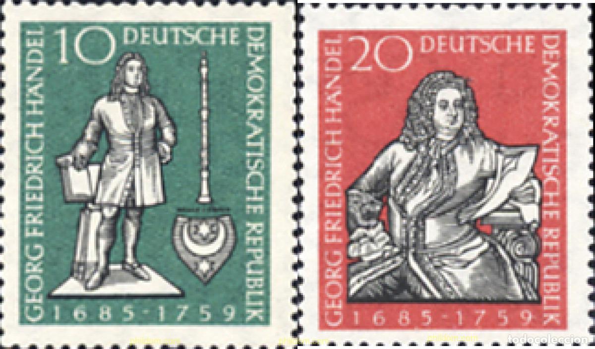 Sellos: 150544 MNH ALEMANIA DEMOCRATICA 1959 BICENTENARIO DE LA MUERTE DEL COMPOSITOR GEORG FRIEDRICH HANDE