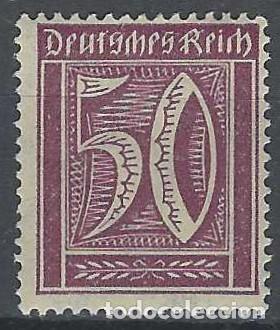 Sellos: ALEMANIA 1921-22 - SERIE B&Aacute;SICA, CIFRAS, VIOLETA - MH*