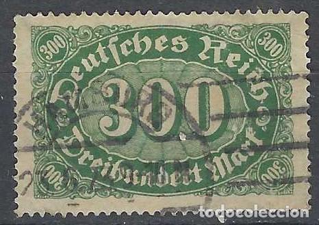 Sellos: ALEMANIA 1922 - SERIE B&Aacute;SICA, CIFRAS, VERDE - USADO