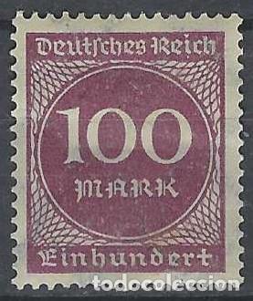 Sellos: ALEMANIA 1923 - SERIE B&Aacute;SICA, CIFRAS, P&Uacute;RPURA - MH*